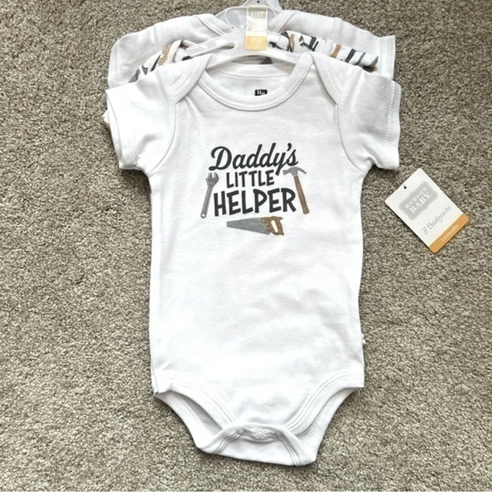 NWT Hudson Baby set of three short sleeve bodysuits size 3-6 months